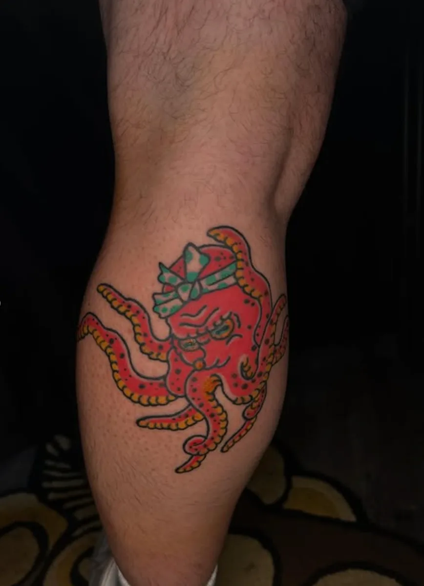 Traditional octopus tattoo by Joel at True North Tattoo in Lancaster, PA