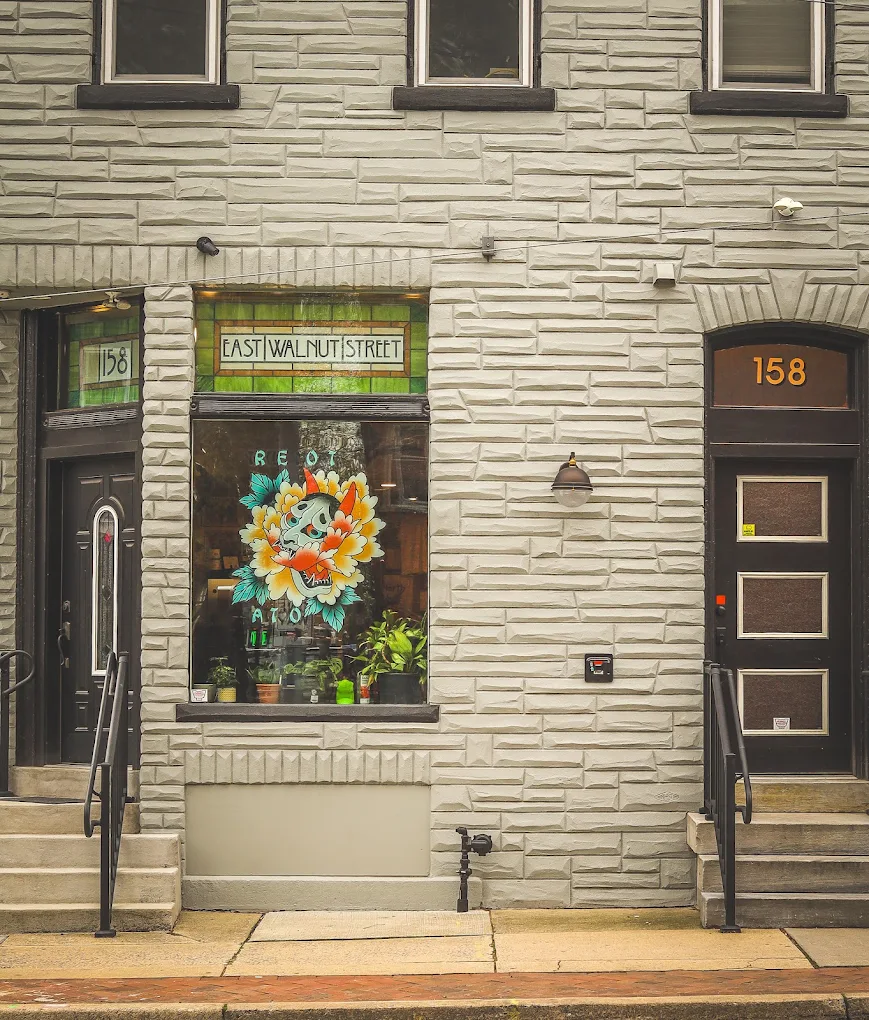 Storefront of True North Tattoo at 158 E Walnut St in downtown Lancaster, PA