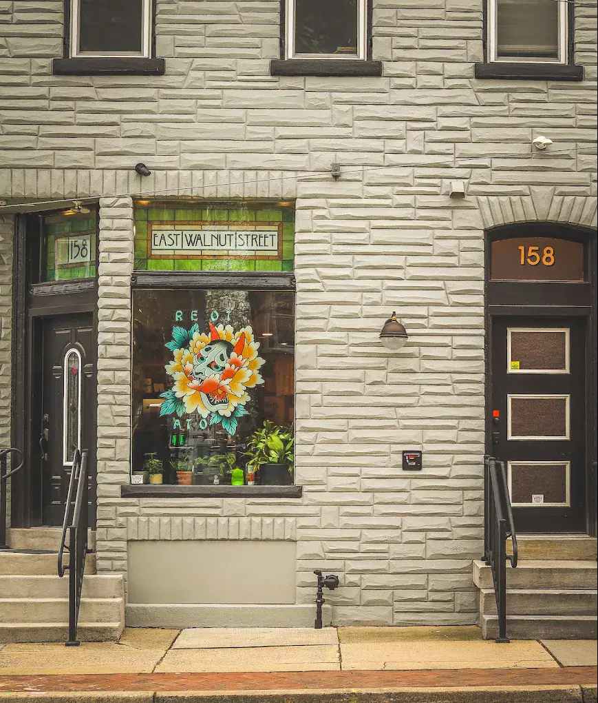 Storefront of True North Tattoo at 158 E Walnut St in downtown Lancaster, PA